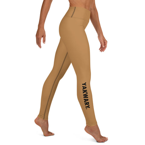 YAKWARY Brown Yoga Leggings Without Pocket