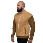 YAKWARY Men Brown Bomber Jacket