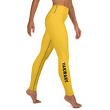 YAKWARY Yellow Yoga Leggings With Pocket