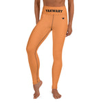 YAKWARY Orange Yoga Leggings Without Pocket