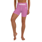 YAKWARY Women Pink Yoga Shorts With Pocket