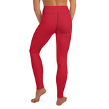 YAKWARY Red Yoga Leggings Without Pocket