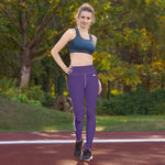 YAKWARY Purple Yoga Leggings With Pocket