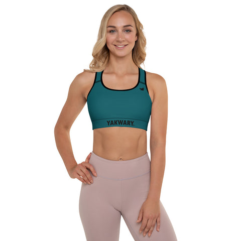 YAKWARY Women Turquoise Padded Sports Bra