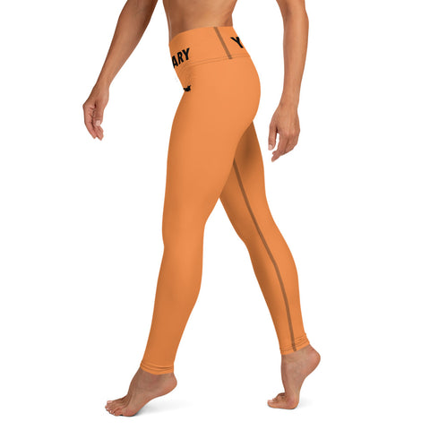 YAKWARY Orange Yoga Leggings Without Pocket