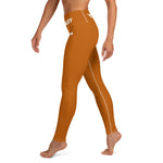 YAKWARY Brown Yoga Leggings With Pocket