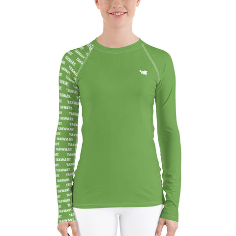 YAKWARY Women Green Special Rash Guard