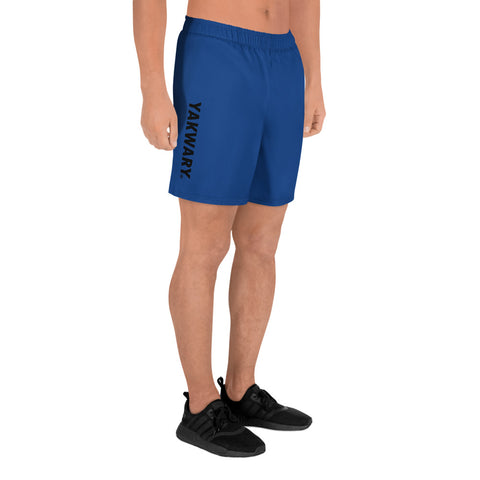 YAKWARY Men Sports Long Blue Shorts