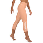 YAKWARY Orange Yoga Capri Leggings With Pocket