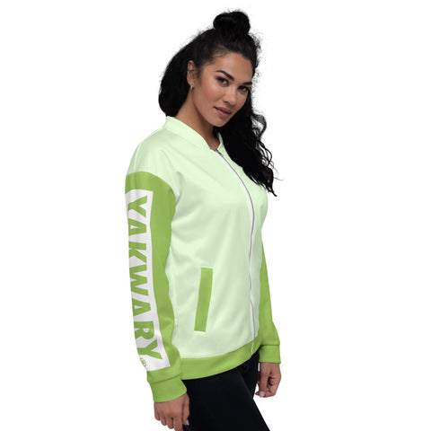 YAKWARY Women Green Bomber Jacket