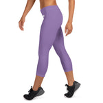 YAKWARY Women Purple Capri Leggings