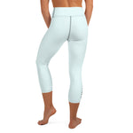 YAKWARY Blue Yoga Capri Leggings With Pocket