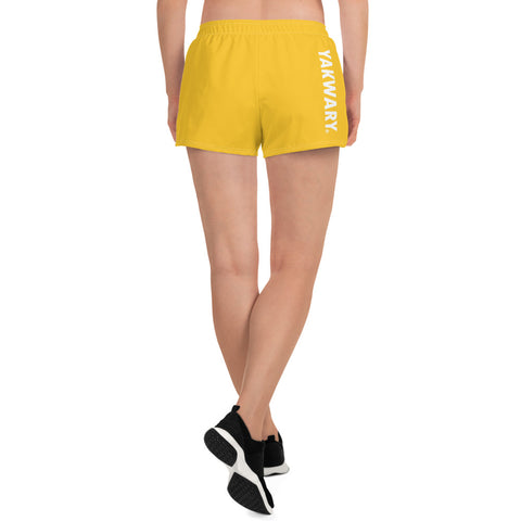 YAKWARY Women Yellow Athletic Short Shorts