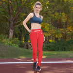 YAKWARY Red Yoga Leggings Without Pocket