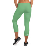 YAKWARY Women Green Capri Leggings