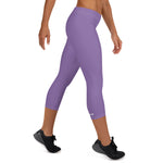 YAKWARY Women Purple Capri Leggings