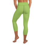 YAKWARY Green Yoga Capri Leggings With Pocket