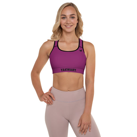 YAKWARY Women Pink Padded Sports Bra