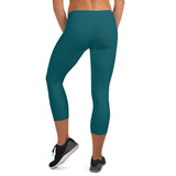 YAKWARY Women Turquoise Capri Leggings