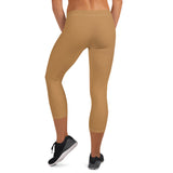 YAKWARY Women Brown Capri Leggings