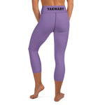 YAKWARY Purple Yoga Capri Leggings Without Pocket