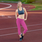 YAKWARY Women Pink Capri Leggings