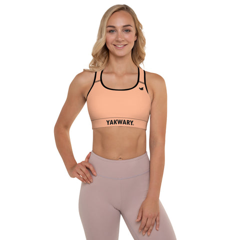 YAKWARY Women Orange Padded Sports Bra