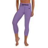 YAKWARY Purple Yoga Capri Leggings Without Pocket