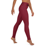 YAKWARY Red Yoga Leggings With Pocket