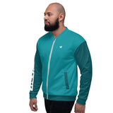 YAKWARY Men Turquoise Bomber Jacket