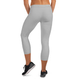 YAKWARY Women Gray Capri Leggings