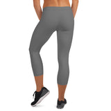 YAKWARY Women Gray Capri Leggings