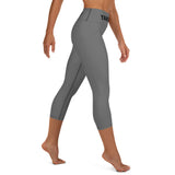 YAKWARY Gray Yoga Capri Leggings Without Pocket