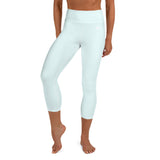 YAKWARY Blue Yoga Capri Leggings With Pocket