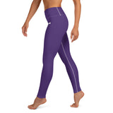 YAKWARY Purple Yoga Leggings Without Pocket