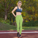 YAKWARY Green Yoga Leggings With Pocket