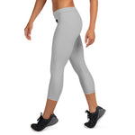 YAKWARY Women White Capri Leggings