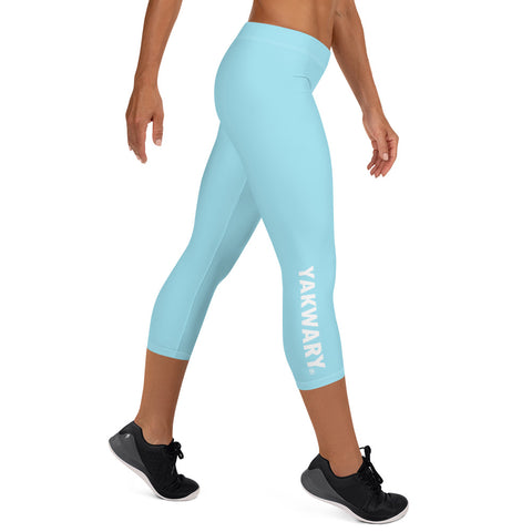 YAKWARY Women Blue Capri Leggings