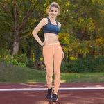 YAKWARY Orange Yoga Leggings Without Pocket