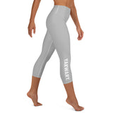 YAKWARY Gray Yoga Capri Leggings Without Pocket