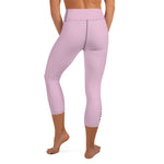 YAKWARY Pink Yoga Capri Leggings Without Pocket