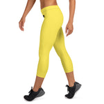 YAKWARY Women Yellow Capri Leggings