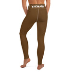 YAKWARY Brown Yoga Leggings Without Pocket