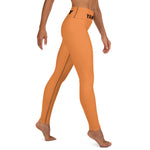 YAKWARY Orange Yoga Leggings Without Pocket