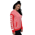 YAKWARY Women Red Bomber Jacket