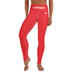 YAKWARY Red Yoga Leggings With Pocket