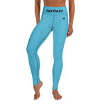 YAKWARY Blue Yoga Leggings With Pocket