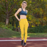 YAKWARY Yellow Yoga Leggings With Pocket