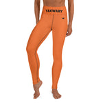 YAKWARY Orange Yoga Leggings With Pocket