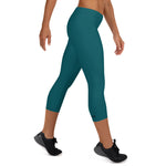 YAKWARY Women Turquoise Capri Leggings